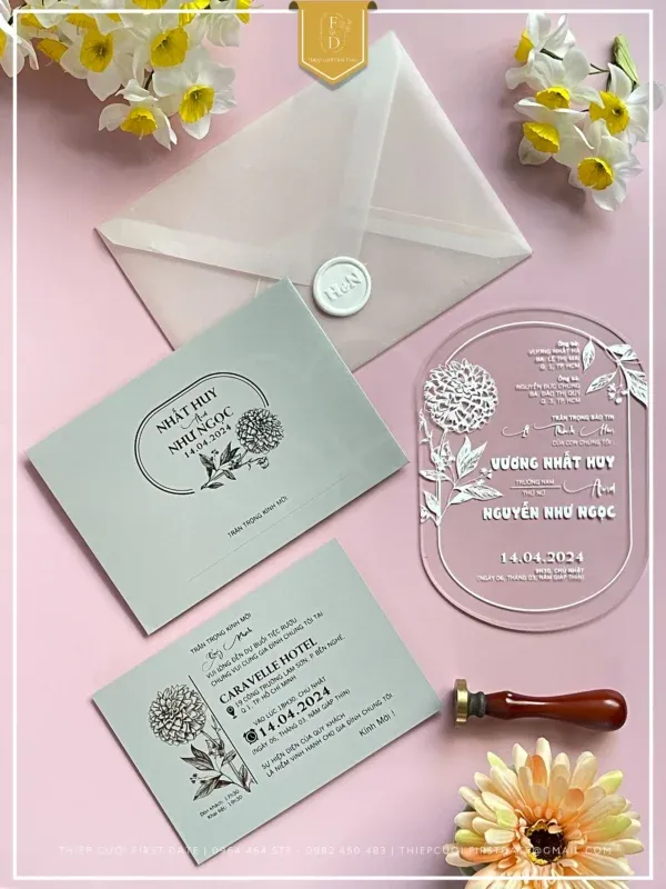 Mẫu thiệp cưới chưa in tên